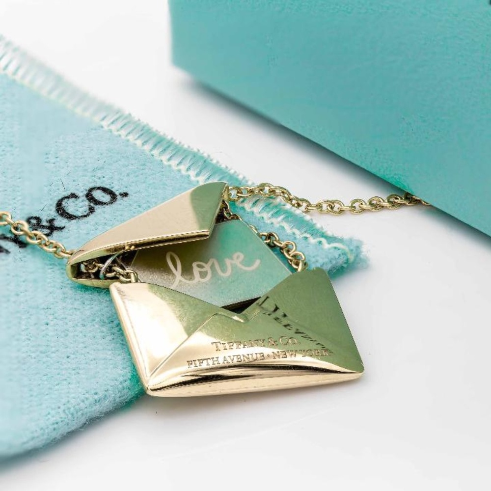 Tiffany & Co. Sweet Nothing Envelope Necklace 18K